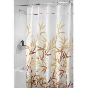 NWOT iDesign Anzu Fabric Shower Curtain - Long, 72" x 84", Brown Bamboo